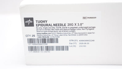 Medline PAIN8009 Touchy Epidural Needle 20G x 3.5In - Box of 25